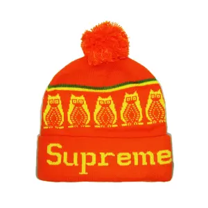 Шапка Supreme оранжевая с помпоном