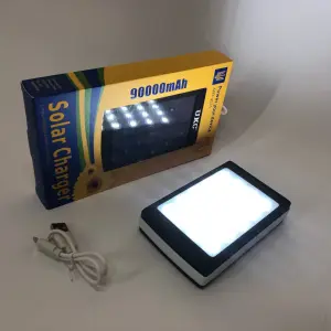 УМБ Power Bank Solar 90000 mAh мобильное зарядное с солнечной панелью и лампой, Power Bank Charger Батарея