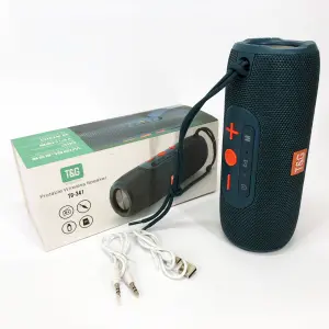 Портативная Bluetooth колонка TG341 со шнурком, Беспроводная колонка портативная мощная. Цвет: синий