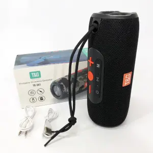 Портативная Bluetooth колонка TG341 со шнурком, аккумуляторная переносная колонка. Цвет: черный